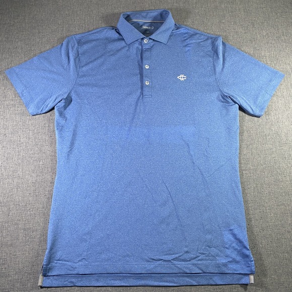 Johnnie-O Polo Shirt Mens Medium Blue Lake Birdie Performance Golf UPF 50 - Picture 1 of 8